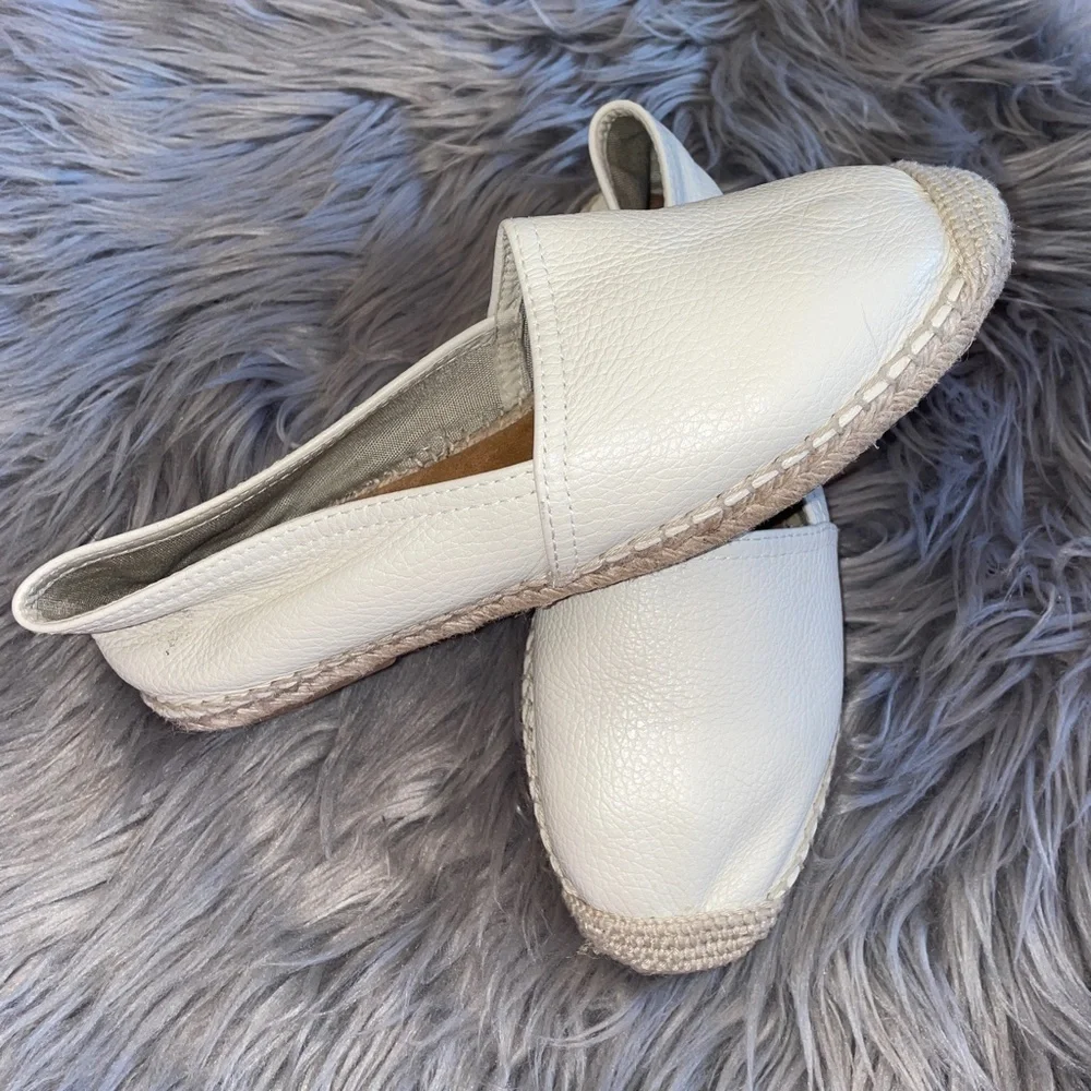 EUC Anthropologie Maypol Selena Pebbled Leather Espadrille Flats Size EU 39
